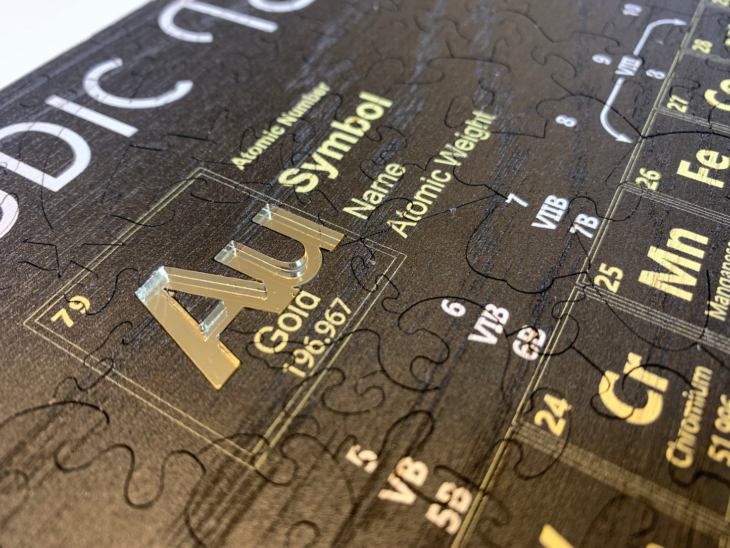 Chemistry Periodic Table of the Elements with GOLD Au Piece