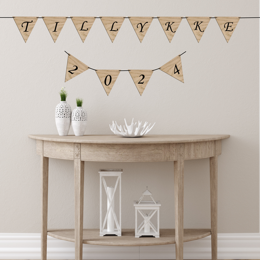 Wooden Bunting for Graduation, Birthday, Wedding, Anniversary, Welcome